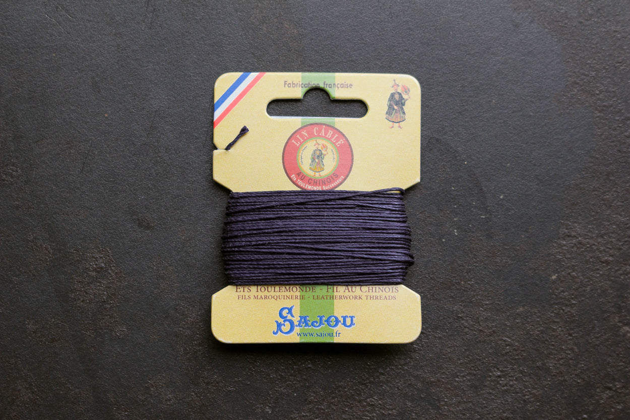 Sajou Waxed Cable Linen on Card 10m - Navy