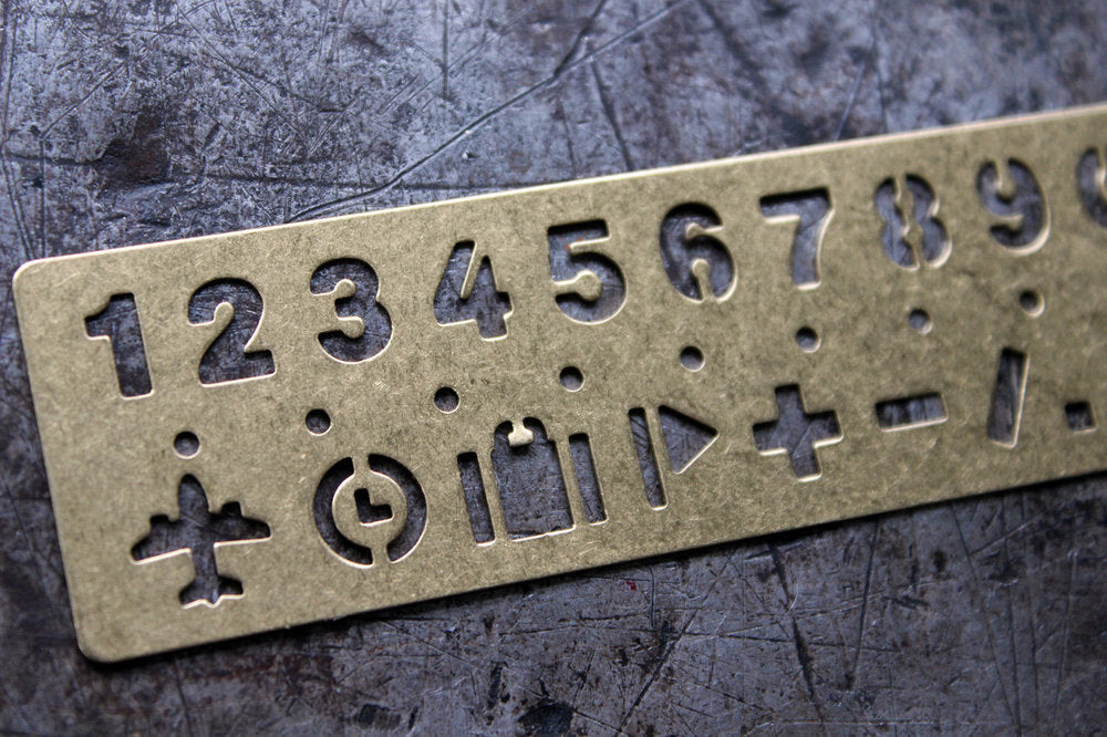 Traveler's Company Brass Template Bookmark - Number | Flywheel | Stationery | Tasmania