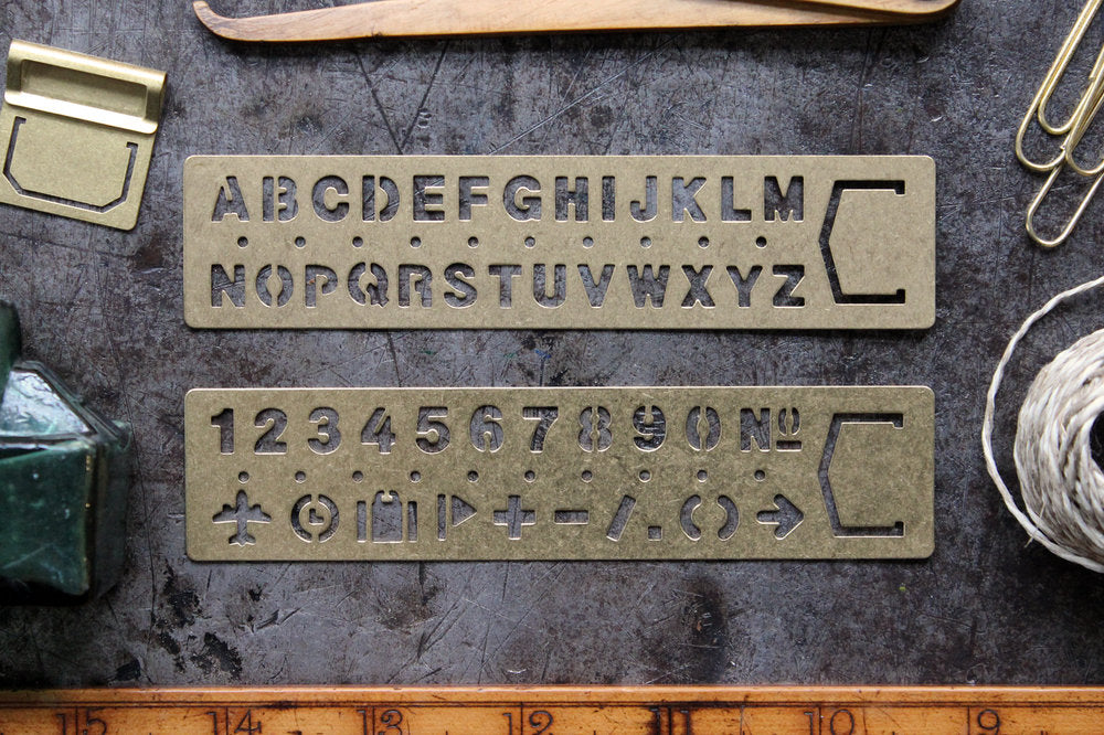 Traveler's Company Brass Template Bookmark - Alphabet | Flywheel | Stationery | Tasmania
