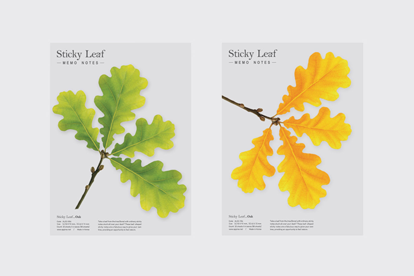 Appree Sticky Leaf Memo Notes - Oak | Flywheel | Stationery | Tasmania