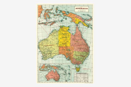 Cavallini Poster - Map of Australia | Flywheel | Stationery | Tasmania