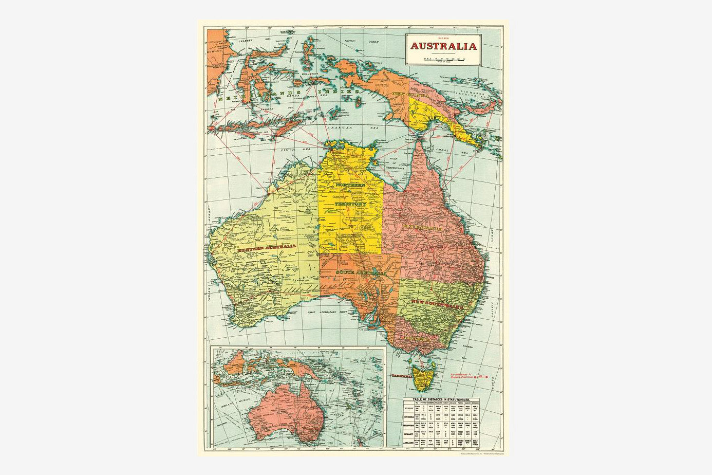 Cavallini Gift Wrap - Map of Australia