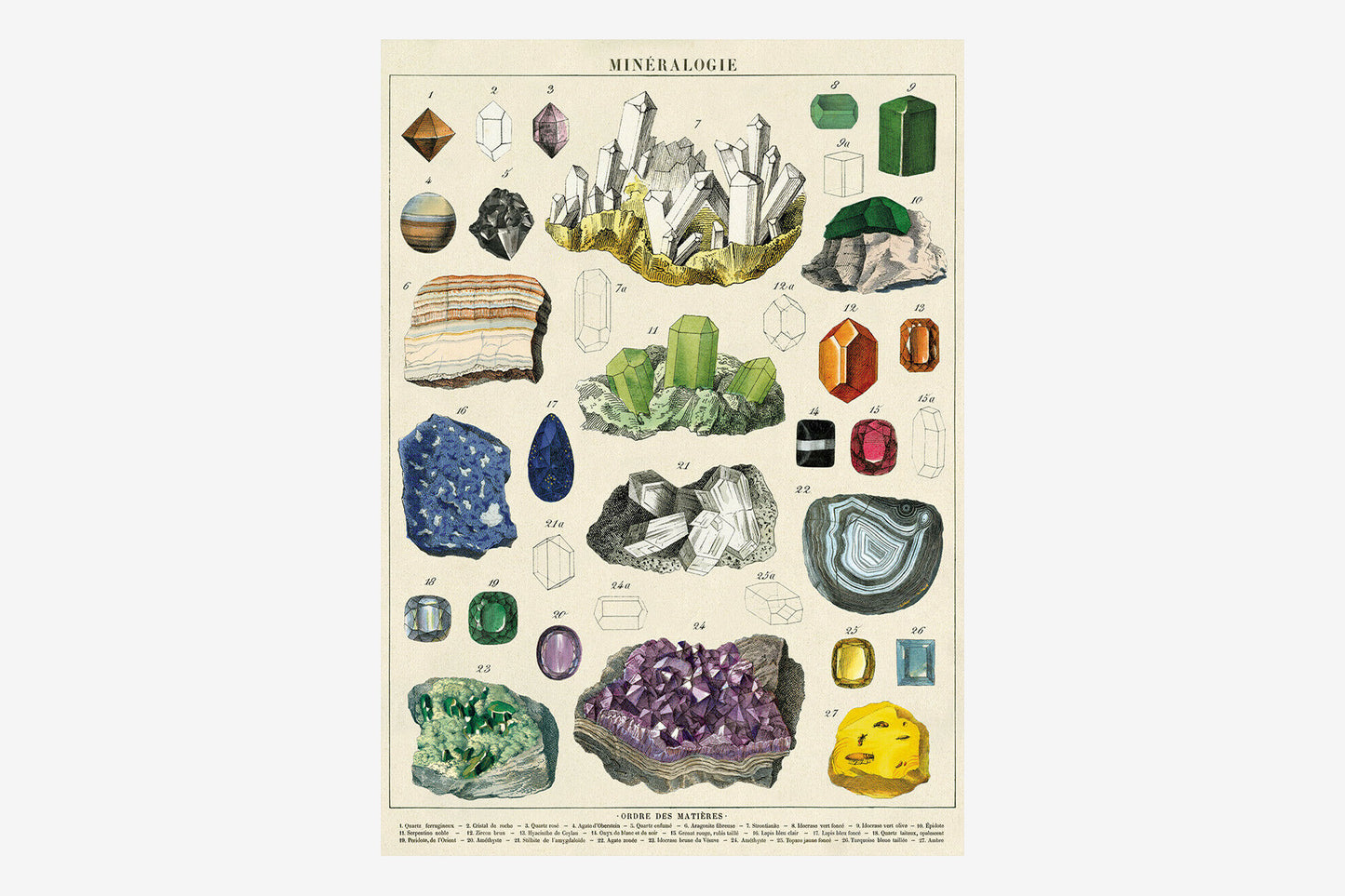 Cavallini Poster - Mineralogie | Flywheel | Stationery | Tasmania