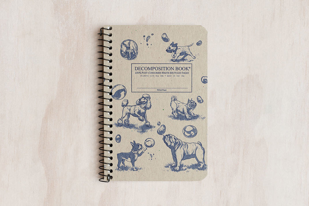 Decomposition Book Pocket - Dogs and Bubbles | Flywheel | Stationery | Tasmania