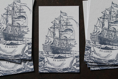 Letterpress Bookplates - Ship