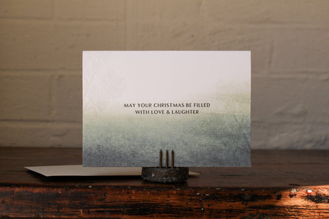 Letterpress Christmas Notecard - Love & Laughter