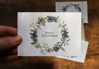 Letterpress Christmas Notecard Box Set - Christmas Wreaths