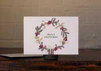 Letterpress Christmas Notecard - Pine Wreath