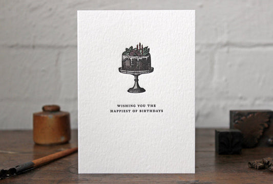Letterpress Greeting Card - "Wishing you the happiest of birthdays" | Flywheel | Stationery | Tasmania