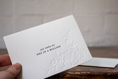 Letterpress Notecard - You Really Are One In A Million | Flywheel | Stationery | Tasmania