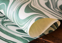 Craft Boat Marbled Gift Wrap - Soft Green | Flywheel | Stationery | Tasmania