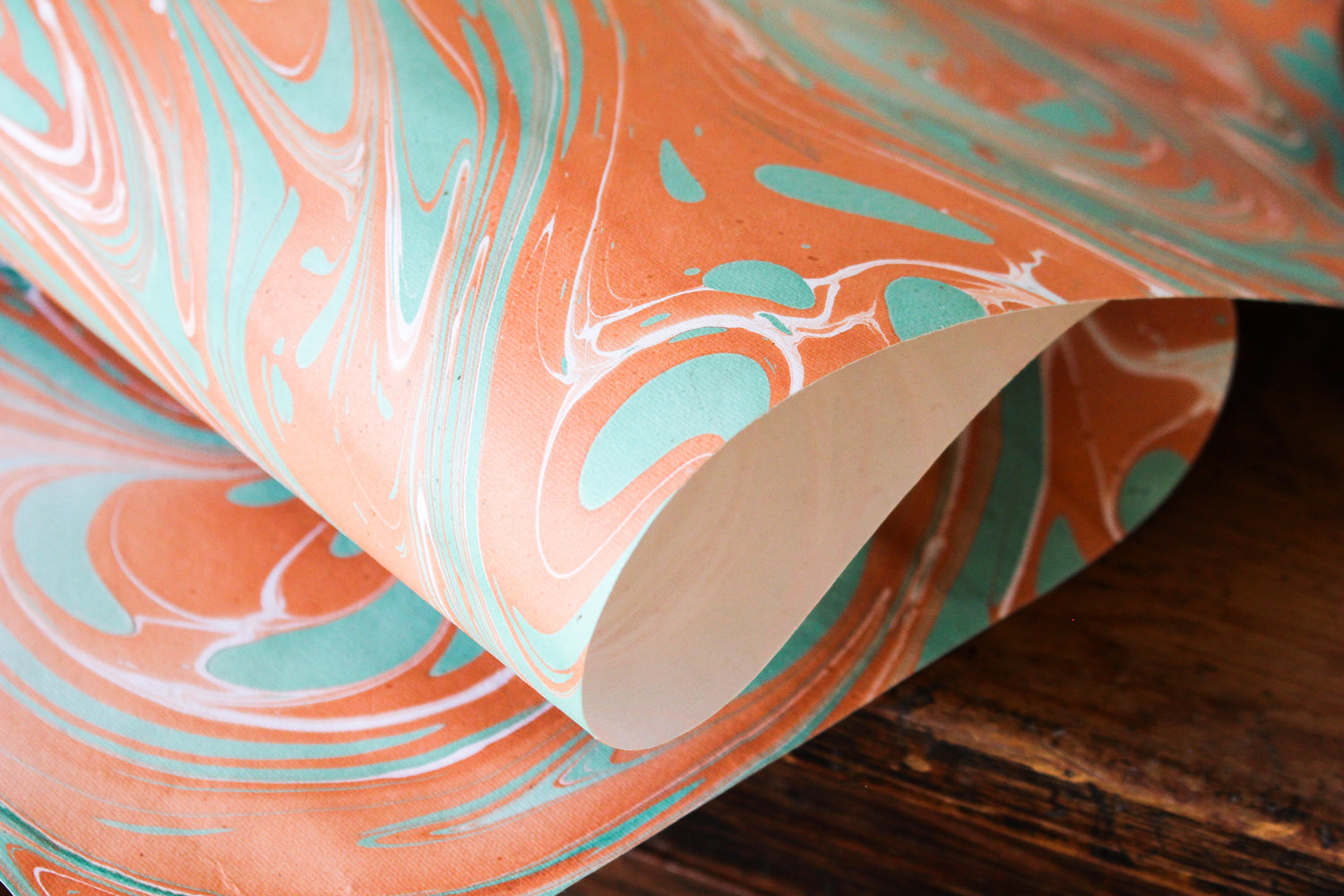 Craft Boat Marbled Gift Wrap - Turquoise Storm