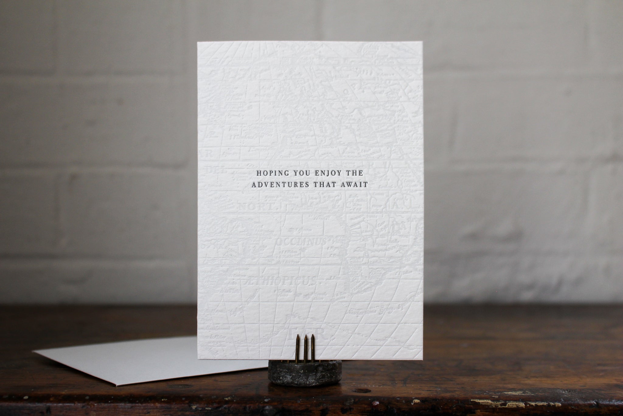 Letterpress Greeting Card - "Hoping you enjoy the adventures..."