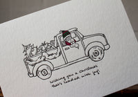 Letterpress Christmas Card - Santa + Truck | Flywheel | Stationery | Tasmania