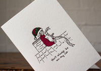 Letterpress Christmas Notecard - Santa + List | Flywheel | Stationery | Tasmania