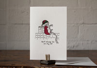 Letterpress Christmas Notecard - Santa + List