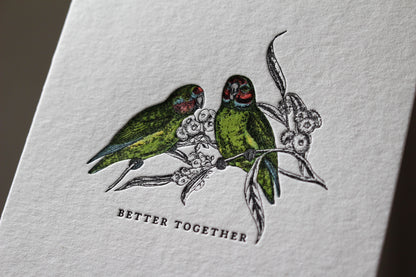 Letterpress Greeting Card - Better Together | Flywheel | Stationery | Tasmania