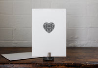 Letterpress Greeting Card - Heart | Flywheel | Stationery | Tasmania