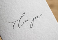 Letterpress Greeting Card - I Love You | Flywheel | Stationery | Tasmania