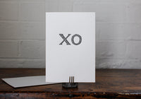 Letterpress Greeting Card - XO | Flywheel | Stationery | Tasmania