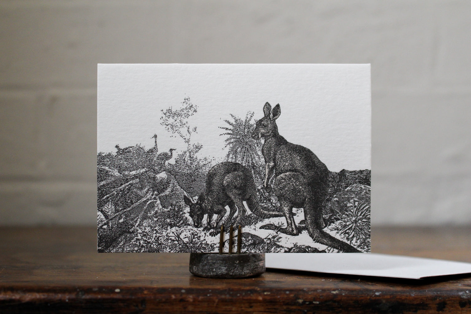 Letterpress Notecard - Kangaroos | Flywheel | Stationery | Tasmania