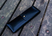 Galen Leather The Charcoal Pencil Case - Black | Flywheel | Stationery | Tasmania
