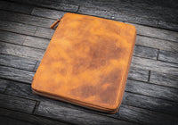 Galen Leather B5 Leather Notebook Folio - Crazy Horse Brown