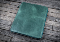 Galen Leather B5 Leather Notebook Folio - Crazy Horse Forest Green