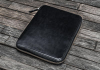 Galen Leather B6 Leather Notebook Folio - Black