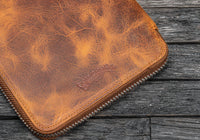 Galen Leather B6 Leather Notebook Folio - Crazy Horse Brown