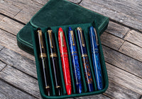 Galen Leather Magnum Opus 6 Slot Pen Case - Crazy Horse Forest Green