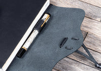 Galen Leather Refillable Wrap Journal Cover - Black