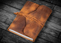 Galen Leather Refillable Wrap Journal Cover - Crazy Horse Brown | Flywheel | Stationery | Tasmania