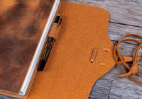 Galen Leather Refillable Wrap Journal Cover - Crazy Horse Brown