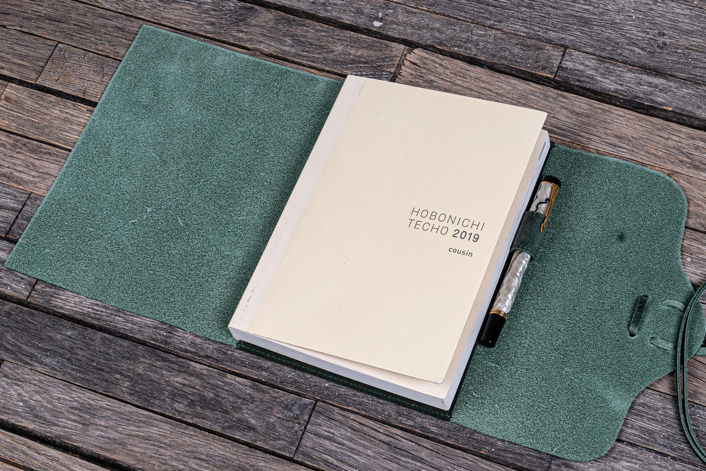 Galen Leather Refillable Wrap Journal Cover - Crazy Horse Forest Green | Flywheel | Stationery | Tasmania