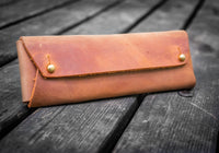 Galen Leather The Student Pencil Case - Crazy Horse Brown