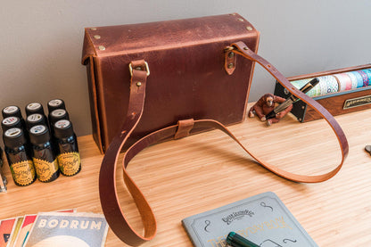 Galen Leather Writer's Medic Bag - Crazy Horse Tan | Flywheel | Stationery | Tasmania