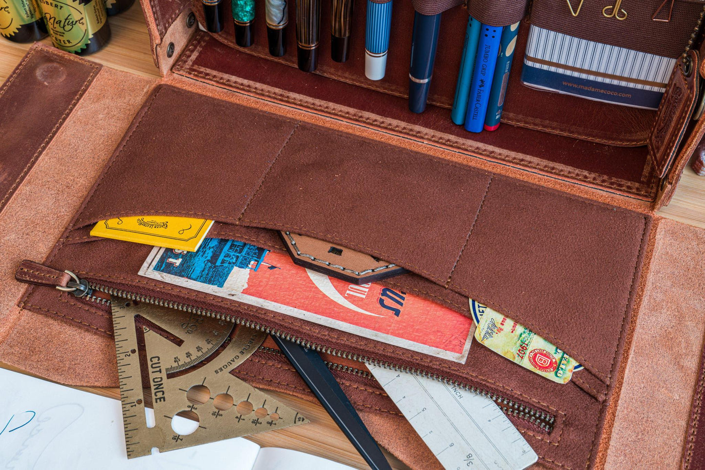 Galen Leather Writer's Medic Bag - Crazy Horse Tan | Flywheel | Stationery | Tasmania