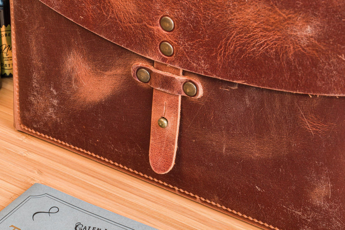 Galen Leather Writer's Medic Bag - Crazy Horse Tan | Flywheel | Stationery | Tasmania