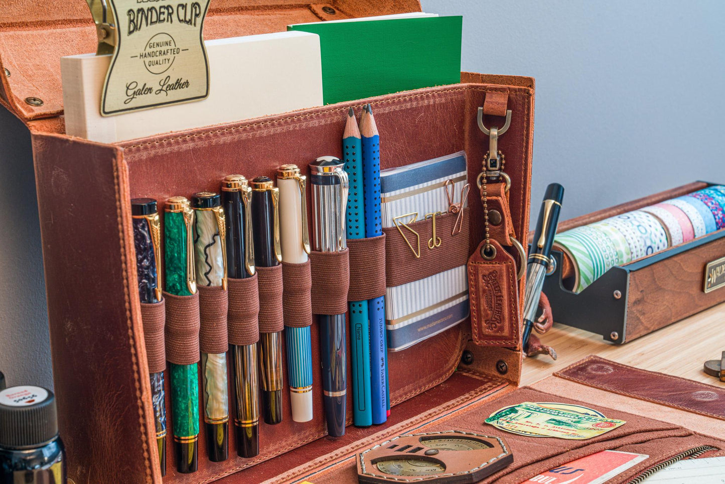 Galen Leather Writer's Medic Bag - Crazy Horse Tan | Flywheel | Stationery | Tasmania
