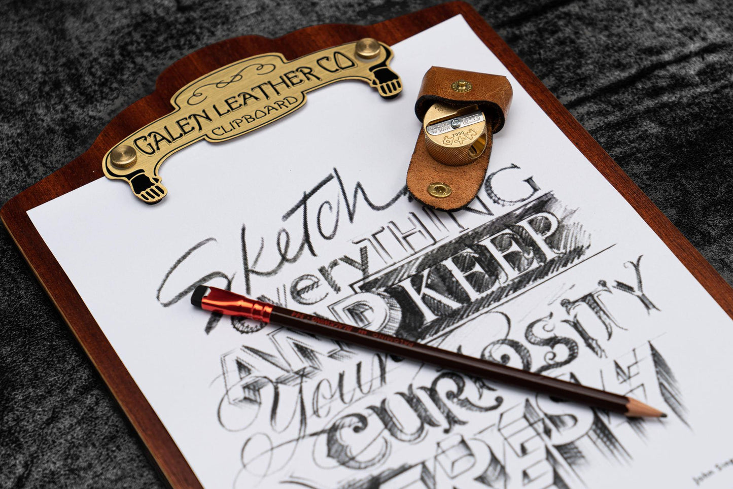 Galen Leather A4 Wooden Clipboard - Mahogany | Flywheel | Stationery | Tasmania