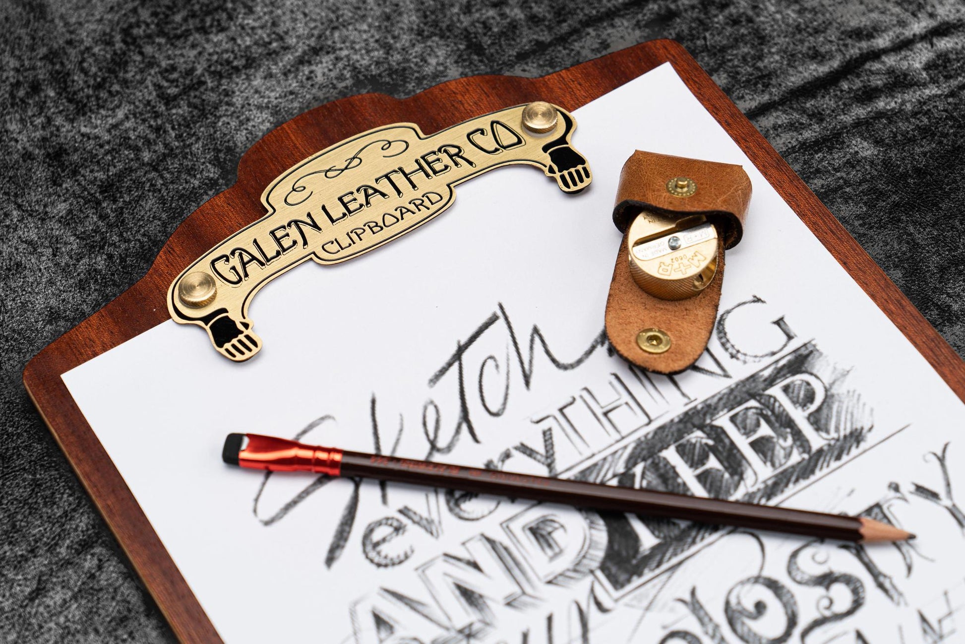 Galen Leather A4 Wooden Clipboard - Mahogany | Flywheel | Stationery | Tasmania