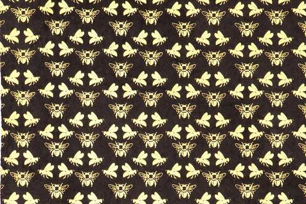 Lokta Gift Wrap - Bees Gold/Black | Flywheel | Stationery | Tasmania