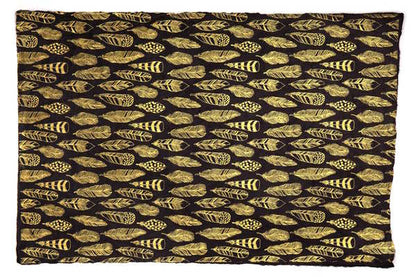 Lokta Gift Wrap - Feathers Gold/Black | Flywheel | Stationery | Tasmania
