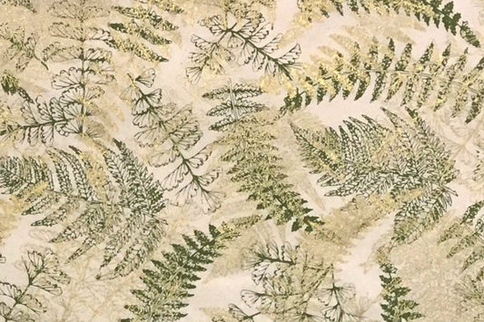 Lokta Gift Wrap - Ferns Olive & Gold/Natural | Flywheel | Stationery | Tasmania