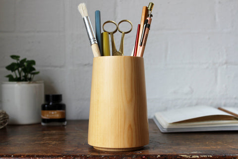 Handcrafted Tasmanian Timber Pencil Pot - Huon Pine | Flywheel | Stationery | Tasmania