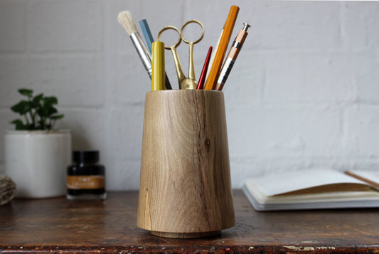 Handcrafted Tasmanian Timber Pencil Pot - Sassafras | Flywheel | Stationery | Tasmania