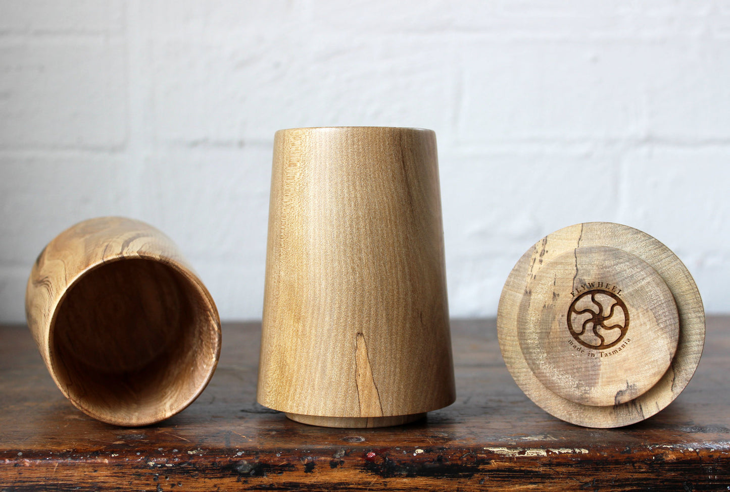 Handcrafted Tasmanian Timber Pencil Pot - Sassafras | Flywheel | Stationery | Tasmania