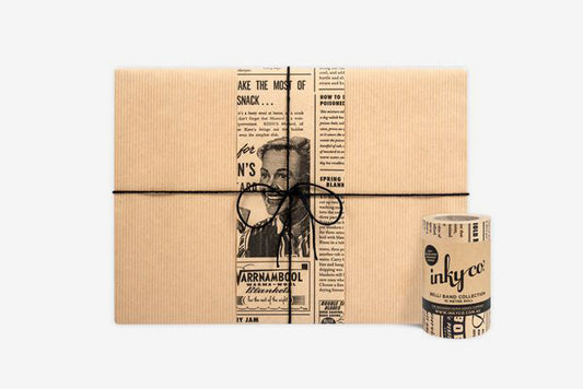 Inky Co Belli Band - Vintage News Kraft | Flywheel | Stationery | Tasmania