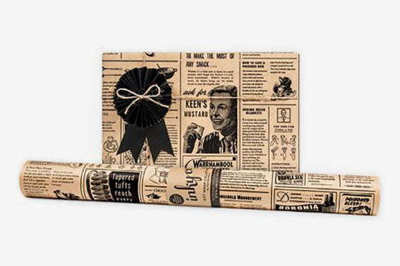 Inky Co Wrap - Vintage News Kraft | Flywheel | Stationery | Tasmania